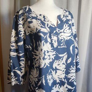 Lane Bryant Linen/Cotton Blend 3/4 sleeve Women's Tunic